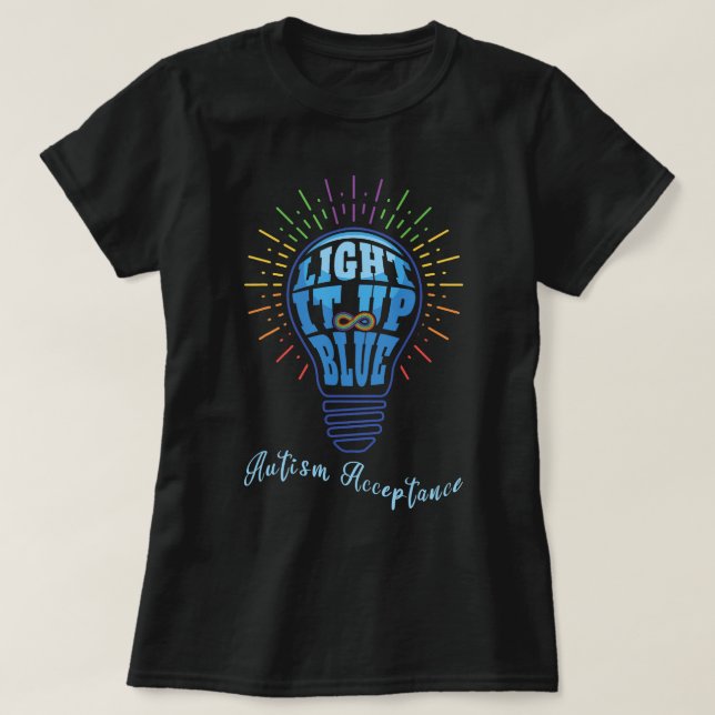 Godkännande April Light Blue för autismmedvetenhet T Shirt (Design framsida)