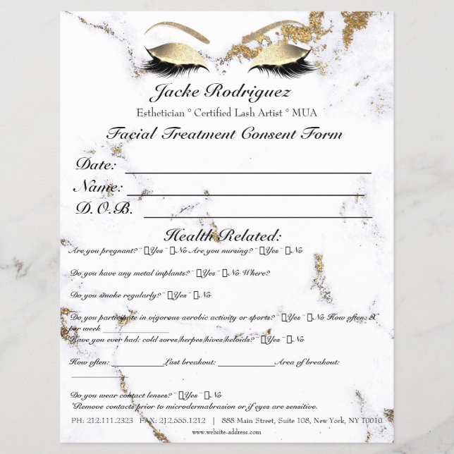 Godkännande av ansiktsbehandling i form av marmor  reklamblad (Framsidan)