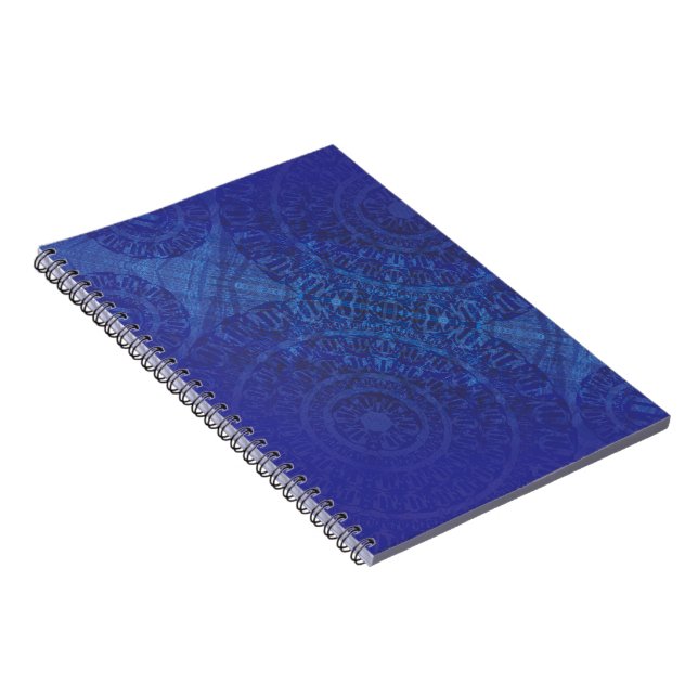 Godkännande | Blue Indigo Violet Boho Medallions Anteckningsbok (Högra Sidan)