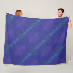 Godkännande   Blue Indigo Violet Boho Medallions Fleecefilt