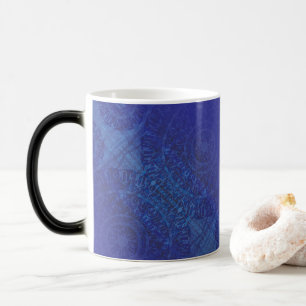 Godkännande   Blue Indigo Violet Boho Medallions Magisk Mugg