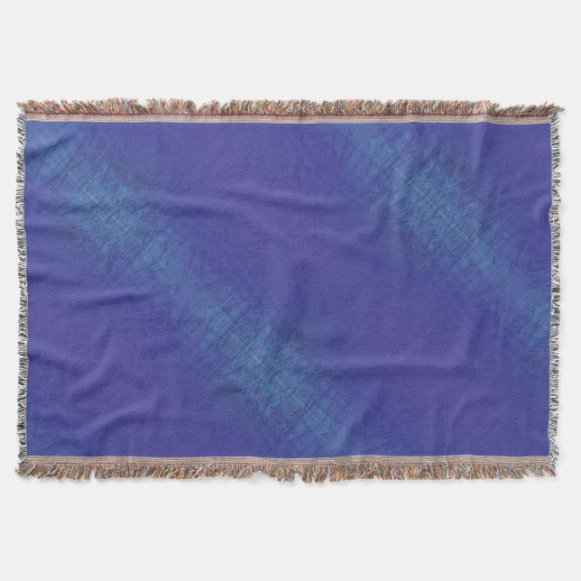 Godkännande | Blue Indigo Violet Shibori Mönster Filt (Framsidan)