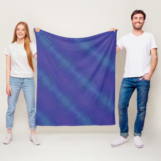 Godkännande | Blue Indigo Violet Shibori Mönster Fleecefilt (På plats)