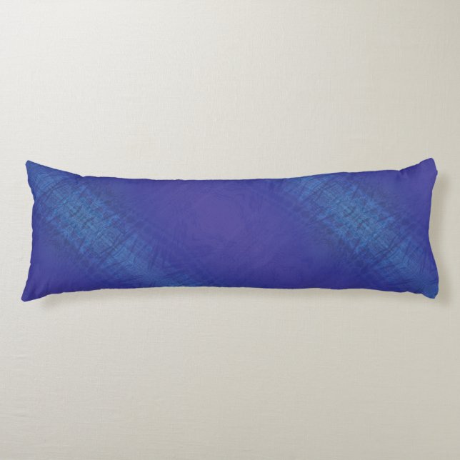 Godkännande | Blue Indigo Violet Shibori Mönster Kroppskudde (Framsidan)