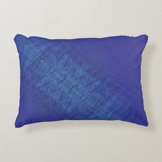 Godkännande | Blue Indigo Violet Shibori Mönster Prydnadskudde (Framsidan)