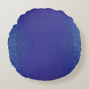 Godkännande   Blue Indigo Violet Shibori Mönster Rund Kudde