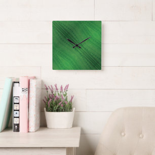 Godkännande Grönt Eclectic Boho Mönster Fyrkantig Klocka