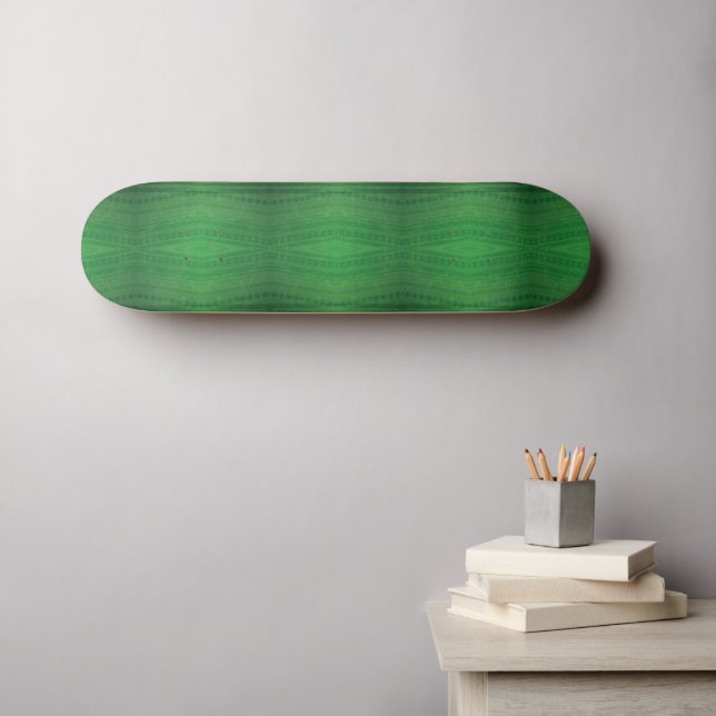 Godkännande | Grönt Eclectic Boho Mönster Mini Skateboard Bräda 18,5 Cm (Väggkonst (Horz))
