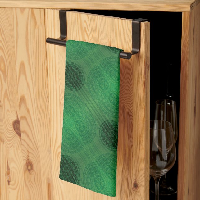 Godkännande | Grönt Meditation Medallions Kökshandduk (Thirds Fold)