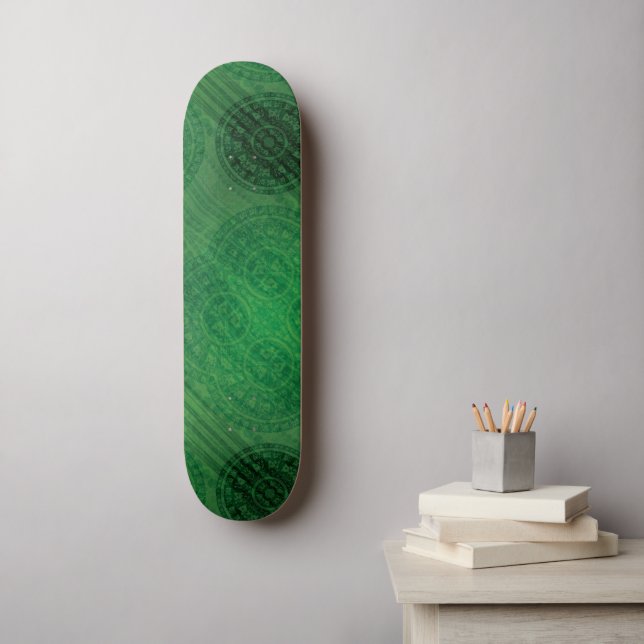 Godkännande | Grönt Meditation Medallions Mini Skateboard Bräda 18,5 Cm (Väggkonst)