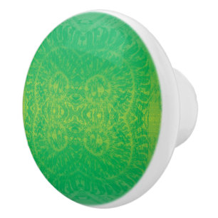 Godkännande Gult Grönt Blue Boho Medallions Knopp