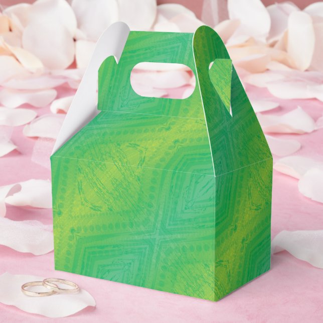 Godkännande | Gult Grönt Blue Shibori Mönster Presentaskar (Bröllop)