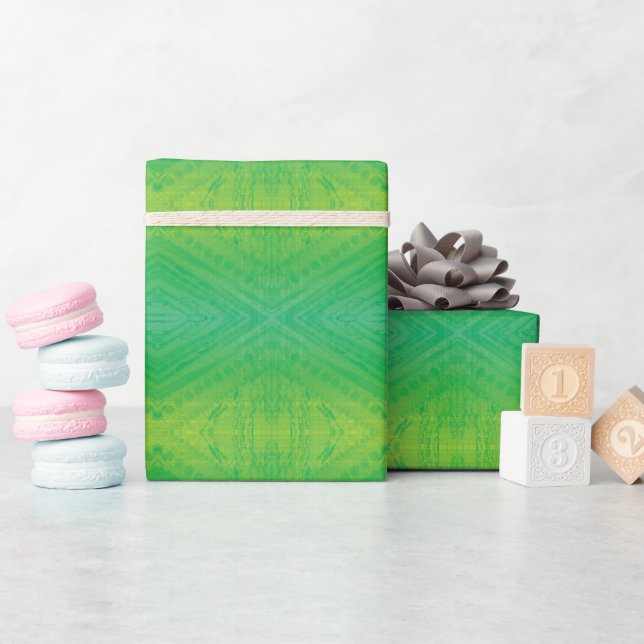 Godkännande | Gult Grönt Blue Shibori Mönster Presentpapper (Baby Shower)
