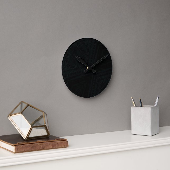 Godkännande | Mörk Geometric Struktur Rund Klocka (Kontor)