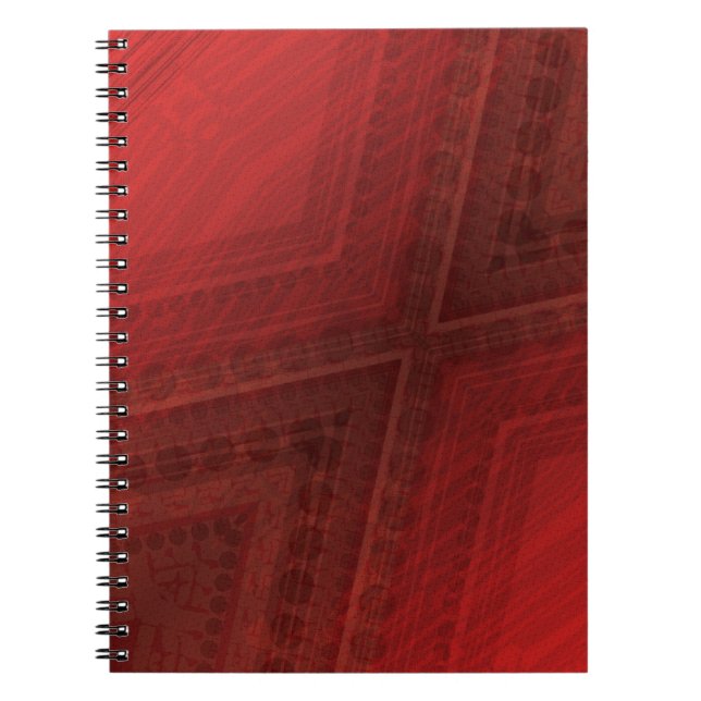 Godkännande | Red Eclectic Boho Mönster Anteckningsbok (Framsidan)