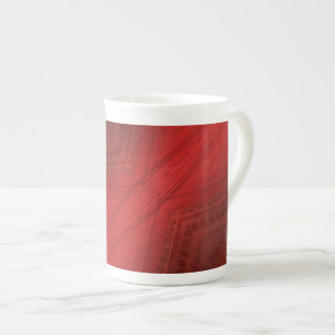 Godkännande Red Eclectic Boho Mönster Benporslin Mugg