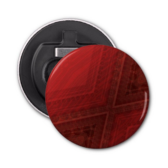 Godkännande | Red Eclectic Boho Mönster Flasköppnare (Framsidan)