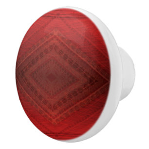 Godkännande Red Eclectic Boho Mönster Knopp