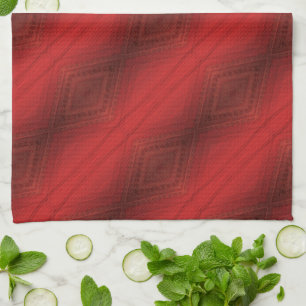 Godkännande Red Eclectic Boho Mönster Kökshandduk