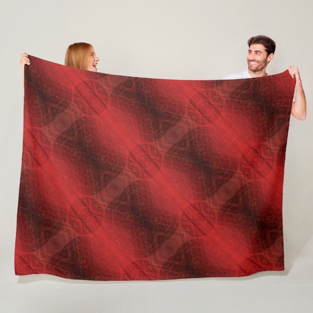 Godkännande | Red Meditation Medallions Fleecefilt (På plats)