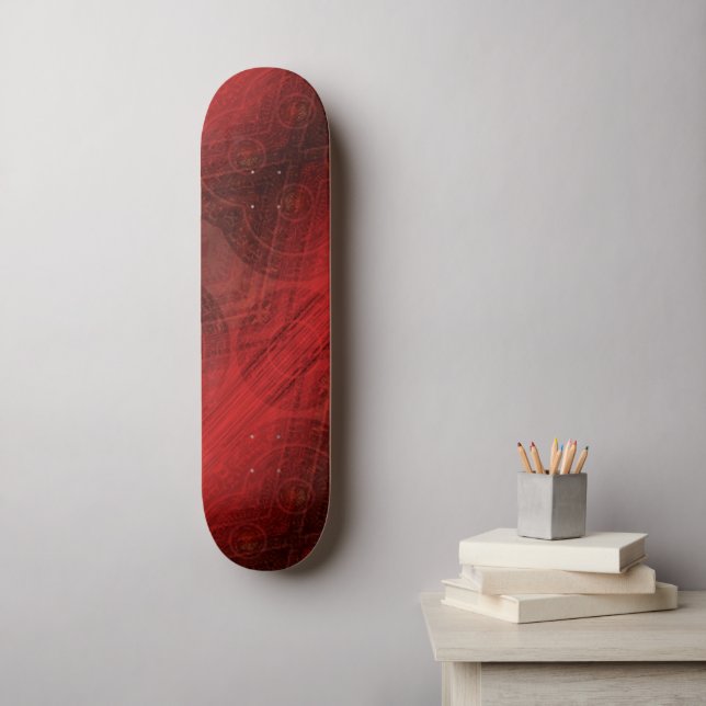 Godkännande | Red Meditation Medallions Mini Skateboard Bräda 18,5 Cm (Väggkonst)