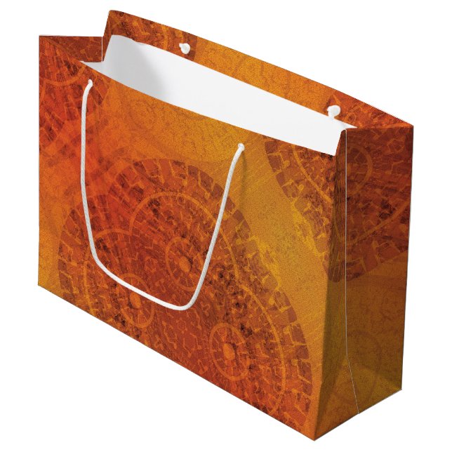 Godkännande | Red Orange Gult Boho Medallions (Framsidan Vinklad)