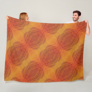 Godkännande   Red Orange Gult Boho Medallions Fleecefilt