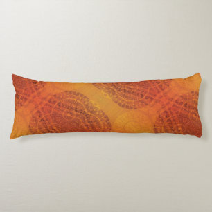 Godkännande Red Orange Gult Boho Medallions Kroppskudde
