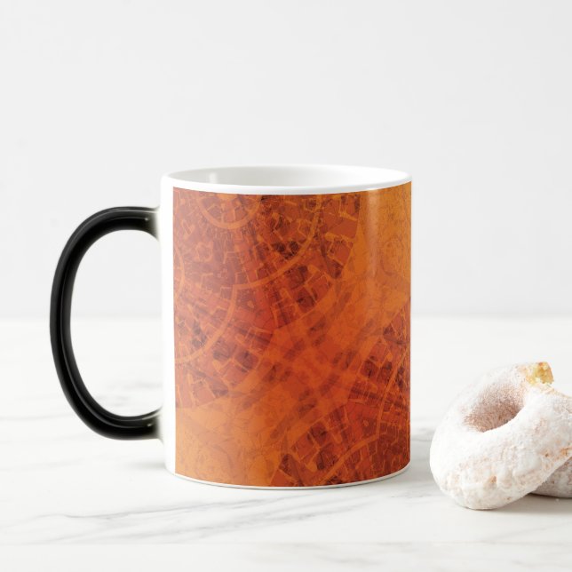 Godkännande | Red Orange Gult Boho Medallions Magisk Mugg (Med munk)