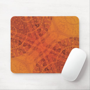 Godkännande Red Orange Gult Boho Medallions Musmatta