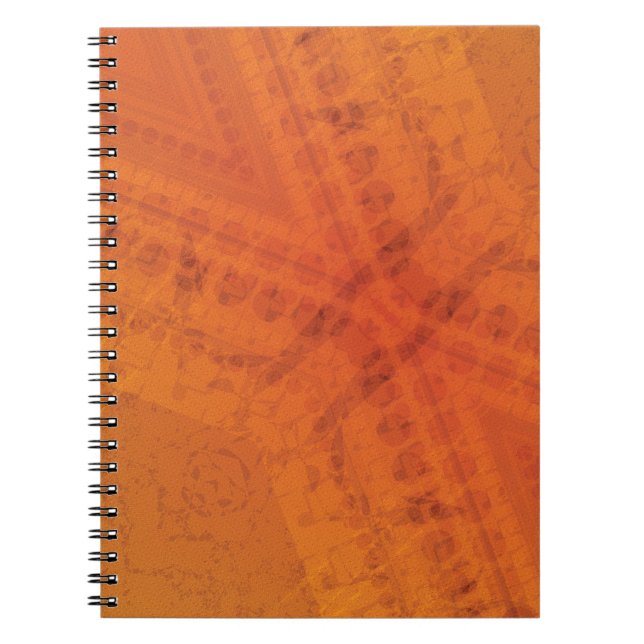 Godkännande | Red Orange Gult Shibori Mönster Anteckningsbok (Framsidan)