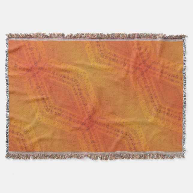Godkännande | Red Orange Gult Shibori Mönster Filt (Framsidan)