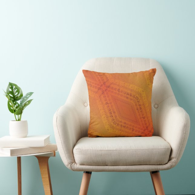 Godkännande | Red Orange Gult Shibori Mönster Kudde (Stol)