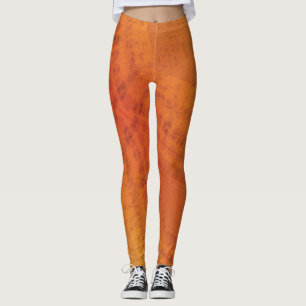 Godkännande   Red Orange Gult Shibori Mönster Leggings