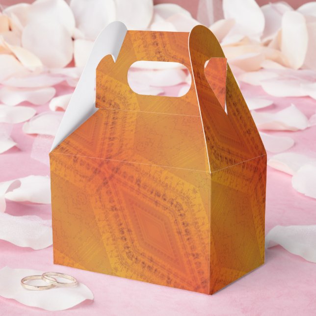 Godkännande | Red Orange Gult Shibori Mönster Presentaskar (Bröllop)