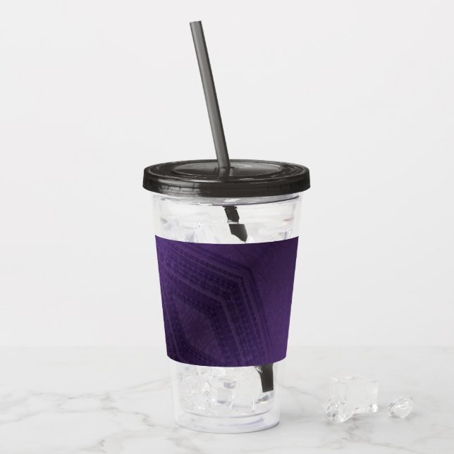 Godkännande | Violet Eclectic Boho Mönster Take Away Mugg (Framsida Ice)