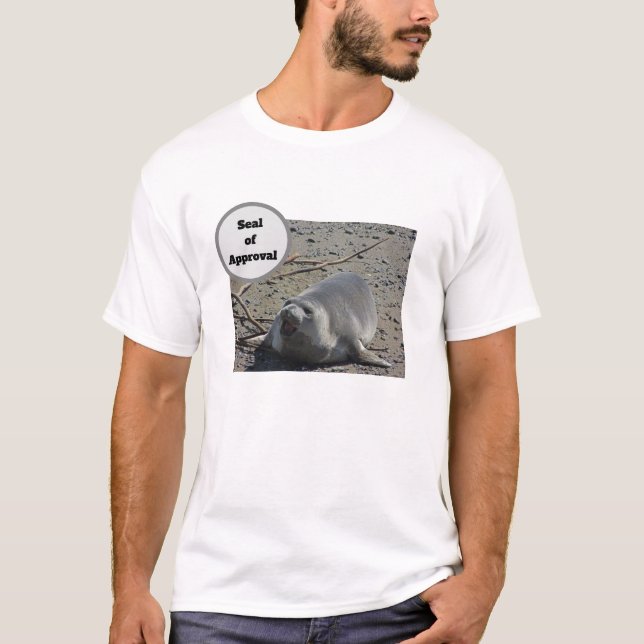 Godkännandeförsegling Elephant Seal Humous Photo T Shirt (Framsida)