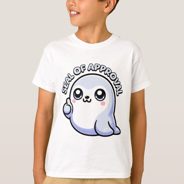Godkännandeförseglingen! Cute Seal Pun-Tecknad T Shirt (Framsida)