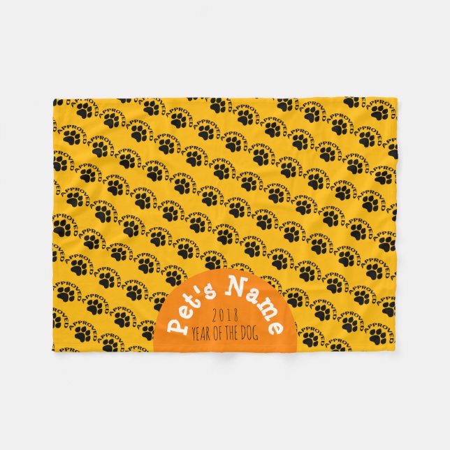 Godkänt kinesiskt Hund 2018 Namn Blanket Fleecefilt (Framsidan (Horisontell))