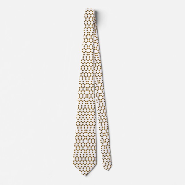 Godlen Polka DotsWhite Neck Tie Slips (Framsida)