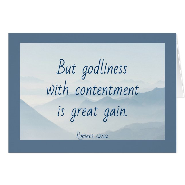 Godliness Contentation Bible Quote OBS Kort (Framsidan Horizontal)