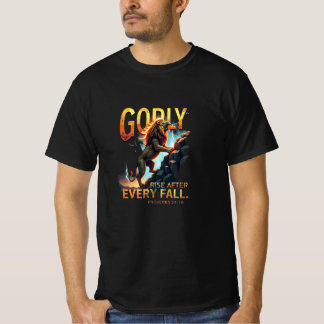 Godly Stiga upp - Lejona klättringen Sten (Proverb T Shirt