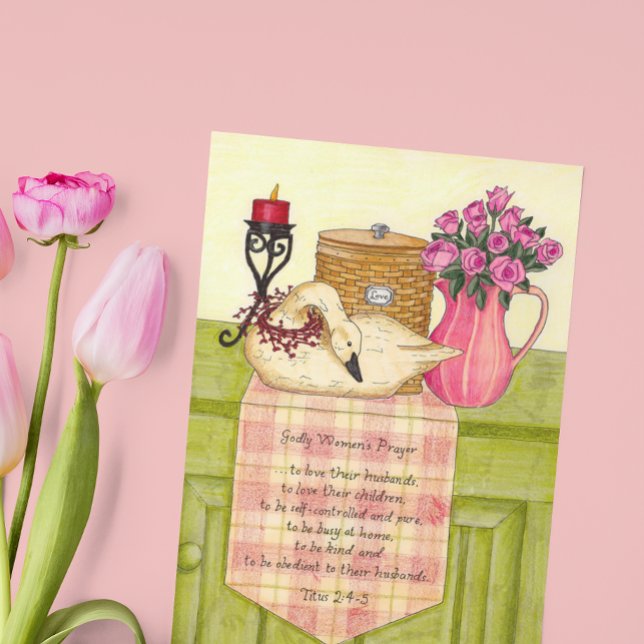 Godly Woman's Prayer Inspirational Postcard Vykort (Skapare uppladdad)