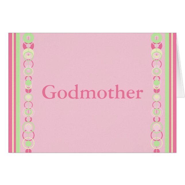 Godmoder Rosa Modern Circles Card OBS Kort (Framsidan Horizontal)