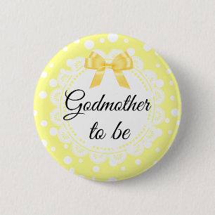 Godmor att vara Gult Polka Dot Shower Button Knapp