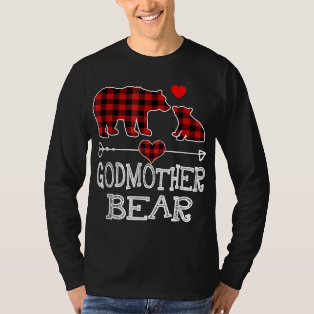 Godmor Bear jul jul Pajama Red Play Buffalo T Shirt (Framsida)