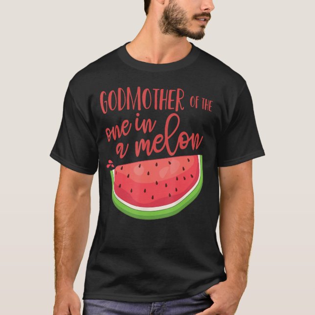 Godmor Birthday One i Melon Watermelon Theme T Shirt (Framsida)
