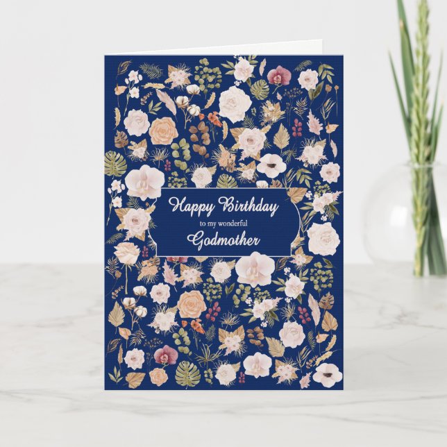 Godmor Birthday Scattered Flowers Kort (Framsida)