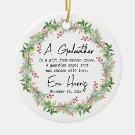 Godmor Christening Baptism Julgransprydnad Keramik