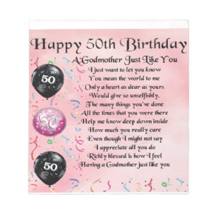 Godmor dikt - 50:e födelsedagsdesignen anteckningsblock